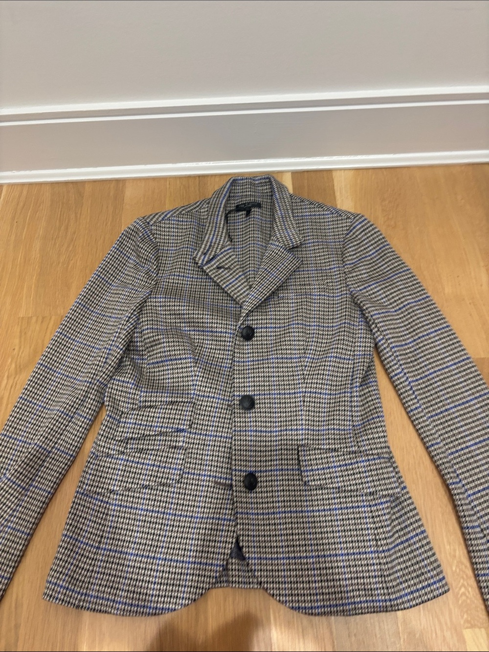 Classic Glen Plaid Woman’s Blazer - Blue & Brown